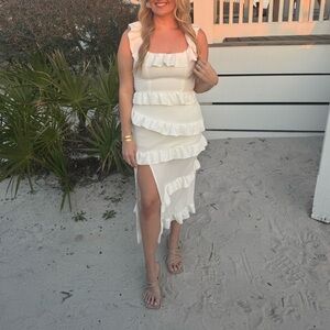 Show Me Your MuMu White Greta Midi Dress